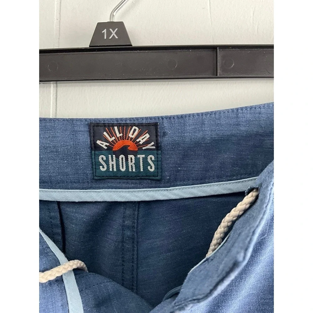 Faherty All Day Shorts Mens Blue Heathered Hybrid Board Shorts Size 31‎